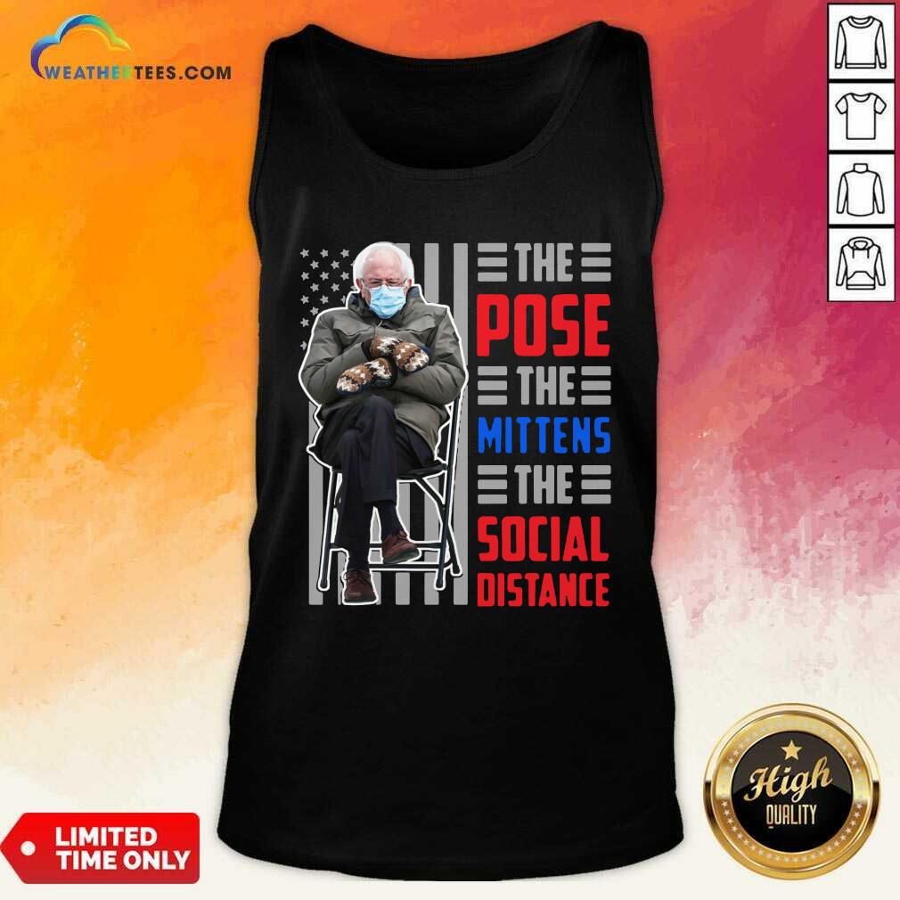 Bernie Sanders The Pose The Mittens The Social Distance Tank Top - Design By Weathertees.com