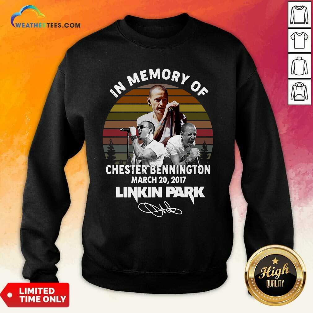  In Memory Of Chester Bennington July 20 2017 Linkin Park Signature Vintage Sweatshirt - Design By Weathertees.com