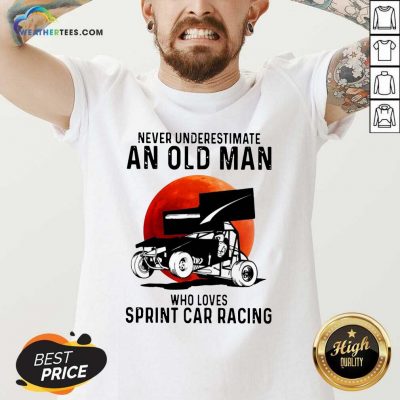 Never Underestimate An Old Man Who Loves Sprint Cả Racing The Moon V-neck - Design By Weathertees.com