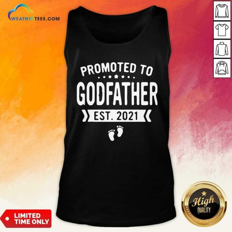 Promoted To Godfather Est 2021 Tank Top - Design By Weathertees.com