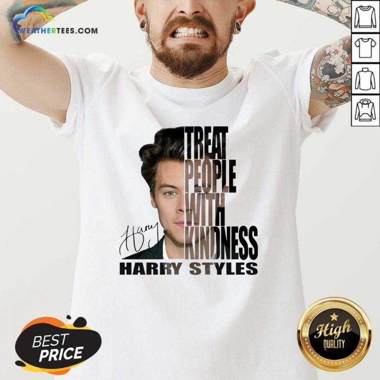 Treat People With Kindness Harry Styles Signature V-neck - Design By Weathertees.com