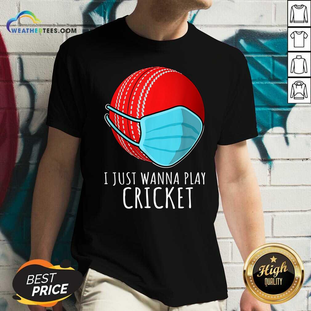 I Just Wanna Play Cricket V-neck - Design By Weathertees.com