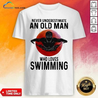 Never Underestimate An Old Man Who Loves Swimming The Moon Shirt - Design By Weathertees.com