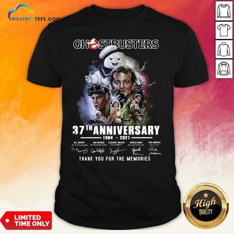 Ghostbusters 37th Anniversary Thank You For The Memories Signatures Shirt - Design By Weathertees.com