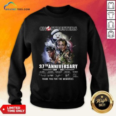 Ghostbusters 37th Anniversary Thank You For The Memories Signatures Sweatshirt - Design By Weathertees.com