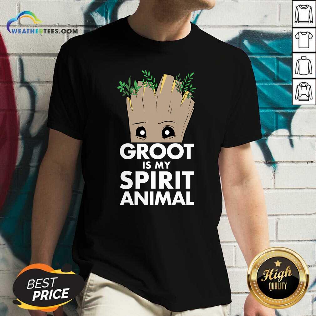 Baby Groot Is My Spirit Animal V-neck - Design By Weathertees.com