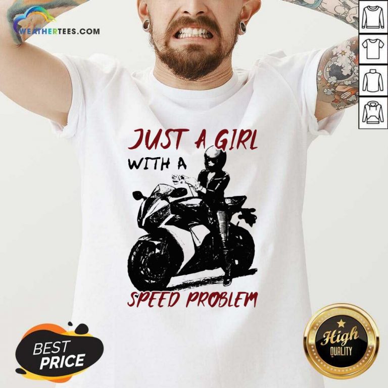 Just A Girl With A Speed Problem Sportbike V-neck - Design By Weathertees.com