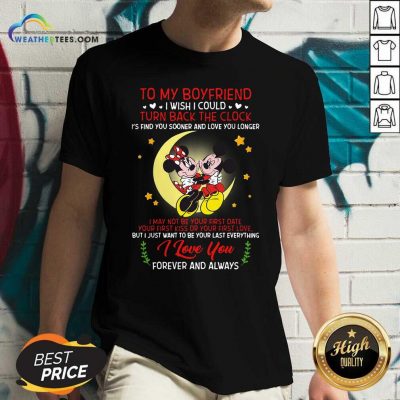 Mickey Mouse And Minnie Mouse To My Boyfriend Turn Back The Clock V-neck - Design By Weathertees.com