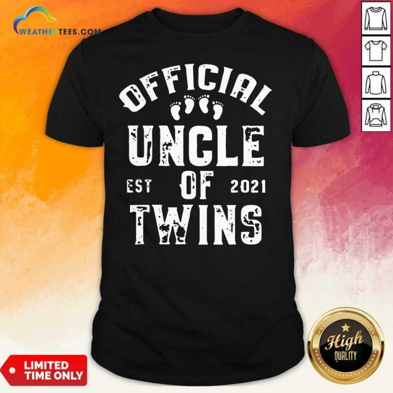 Uncle Of Twins Est 2021 Fathers Day Shirt - Design By Weathertees.com