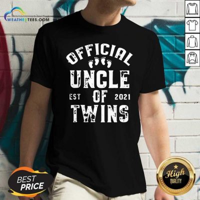 Uncle Of Twins Est 2021 Fathers Day V-neck - Design By Weathertees.com