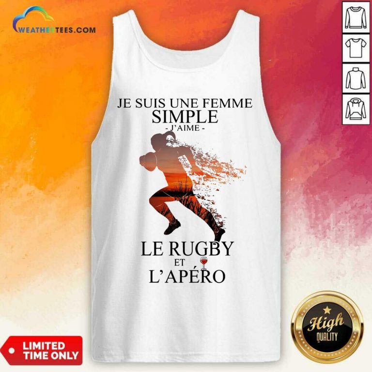 Je Suis Une Femme Simple Quote Le Rugby Sunset Tank Top - Design By Weathertees.com