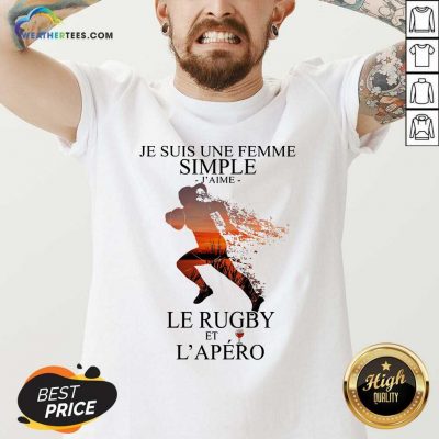 Je Suis Une Femme Simple Quote Le Rugby Sunset V-neck - Design By Weathertees.com