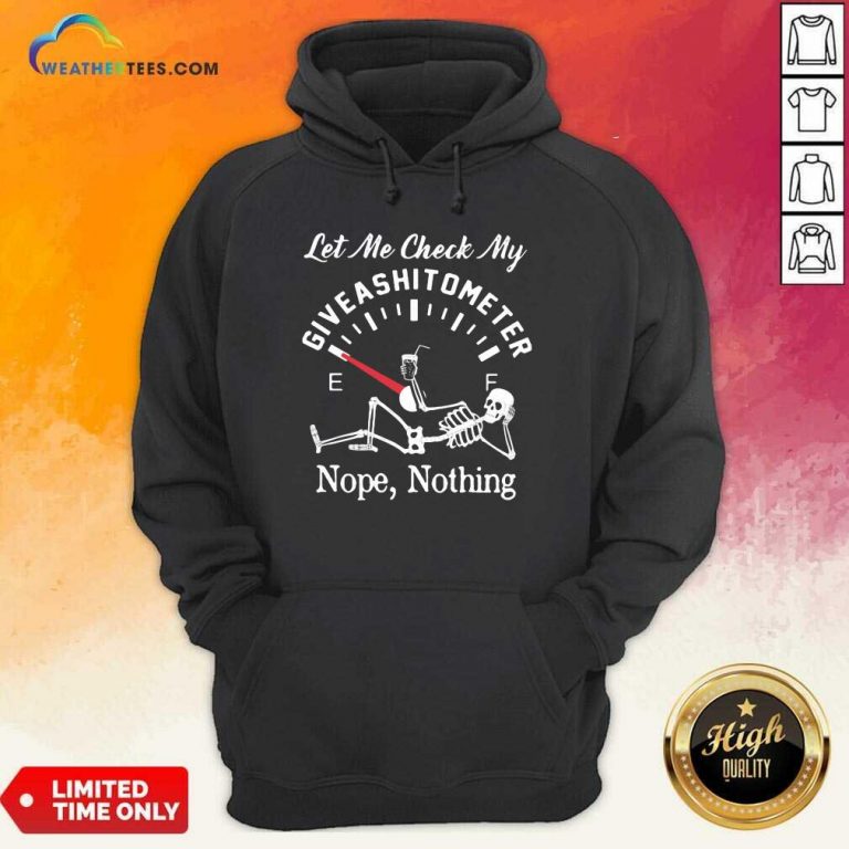 Let Me Check My Give A Shitometer Nope Nothing Skull Hoodie - Design By Weathertees.com