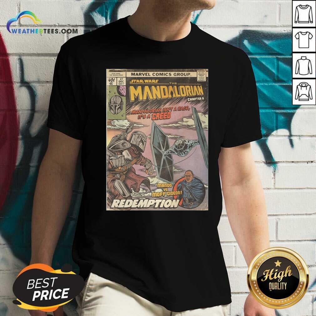 Star Wars The Mandalorian Chapter 8 Mando Vs Moff Gideon Redemption V-neck - Design By Weathertees.com