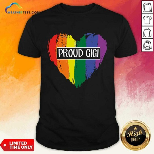 Delighted Proud GiGi Rainbow Heart 2 Shirt