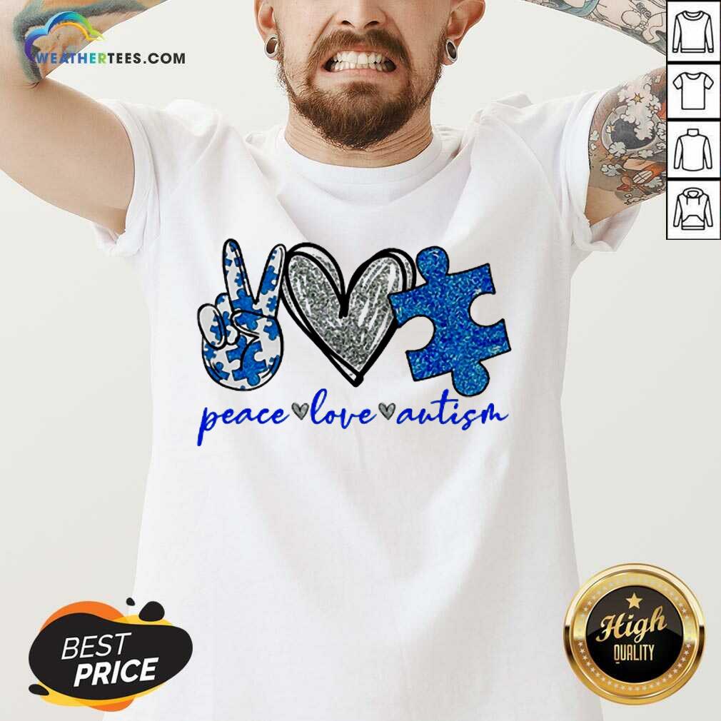Great Diamond Peace Love Autism 5 V-neck