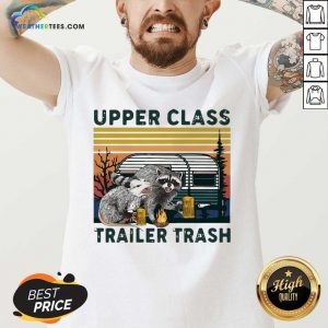 Official Raccoons And Opossums Upper Class Trailer Trash Vintage V-neck