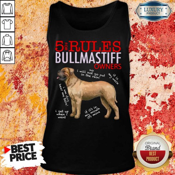 Original 5 Rules Bullmastiff Owners Tank Top