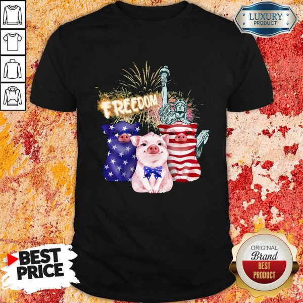 Freedom Pig Statue Of Liberty USA Flag Shirt