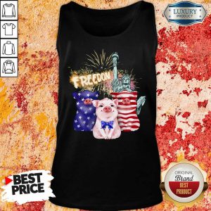 Freedom Pig Statue Of Liberty USA Flag Tank Top