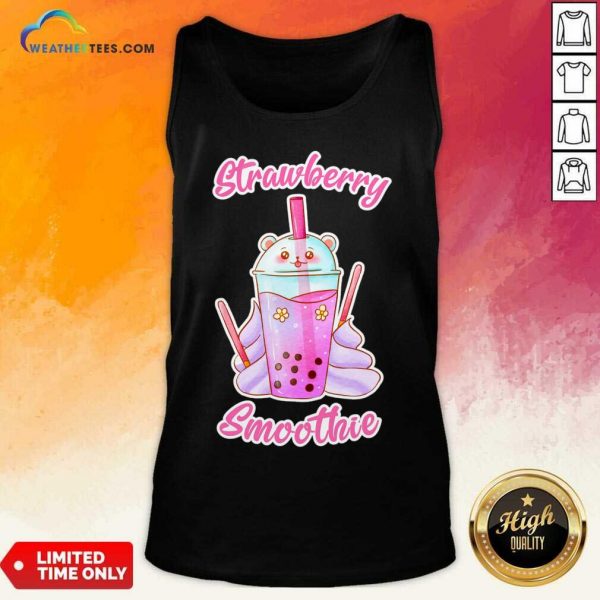 Strawberry Smoothie Kawaii Watercolor Tank Top