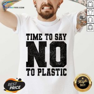 Time No Say No To Plastic V-neck