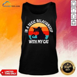 In A Toxic Relationship With My Cat Black Vintage Tank Top