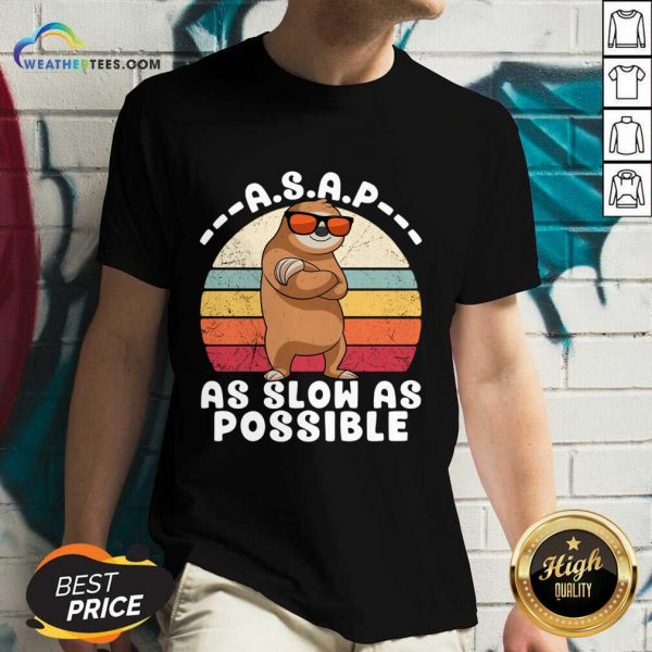 Sloth Asap As Slow As Possible Vintage V-neck