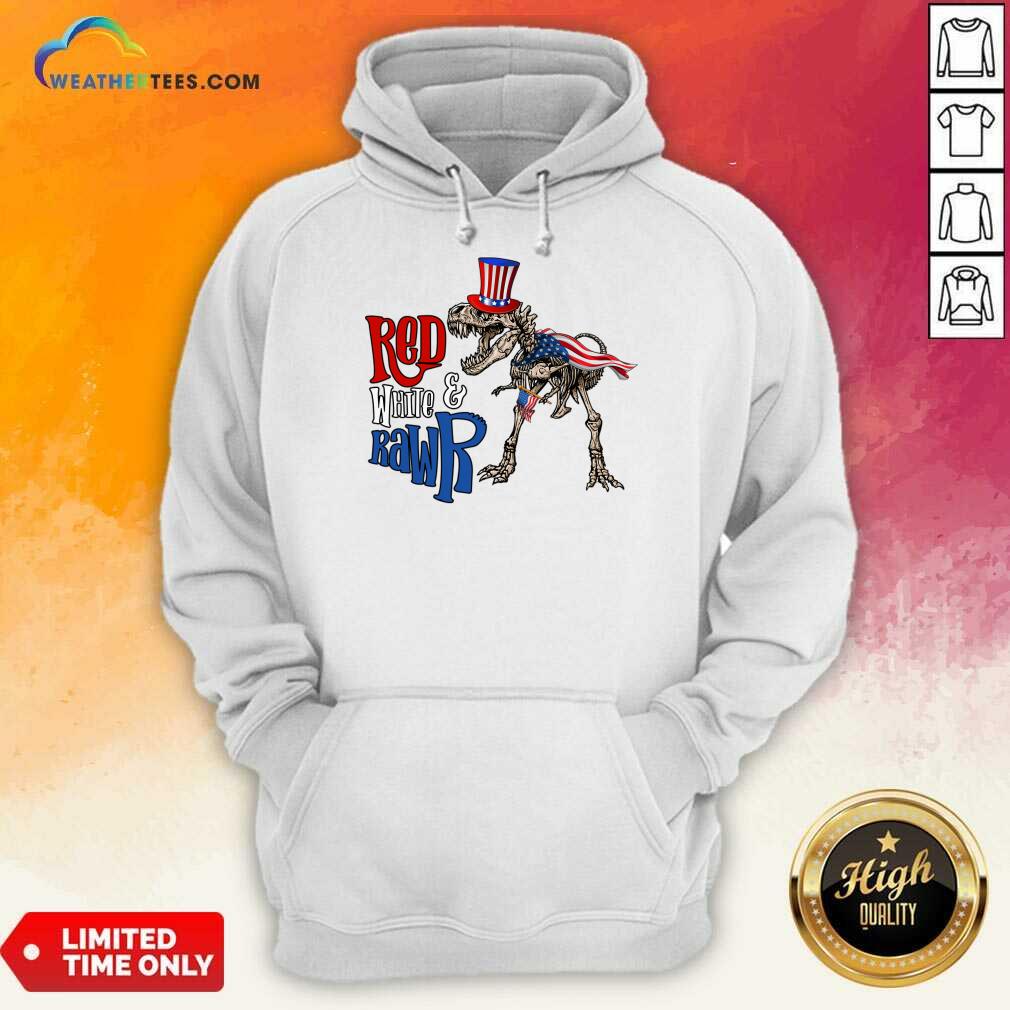 Red White And Rawr American Flag Hoodie
