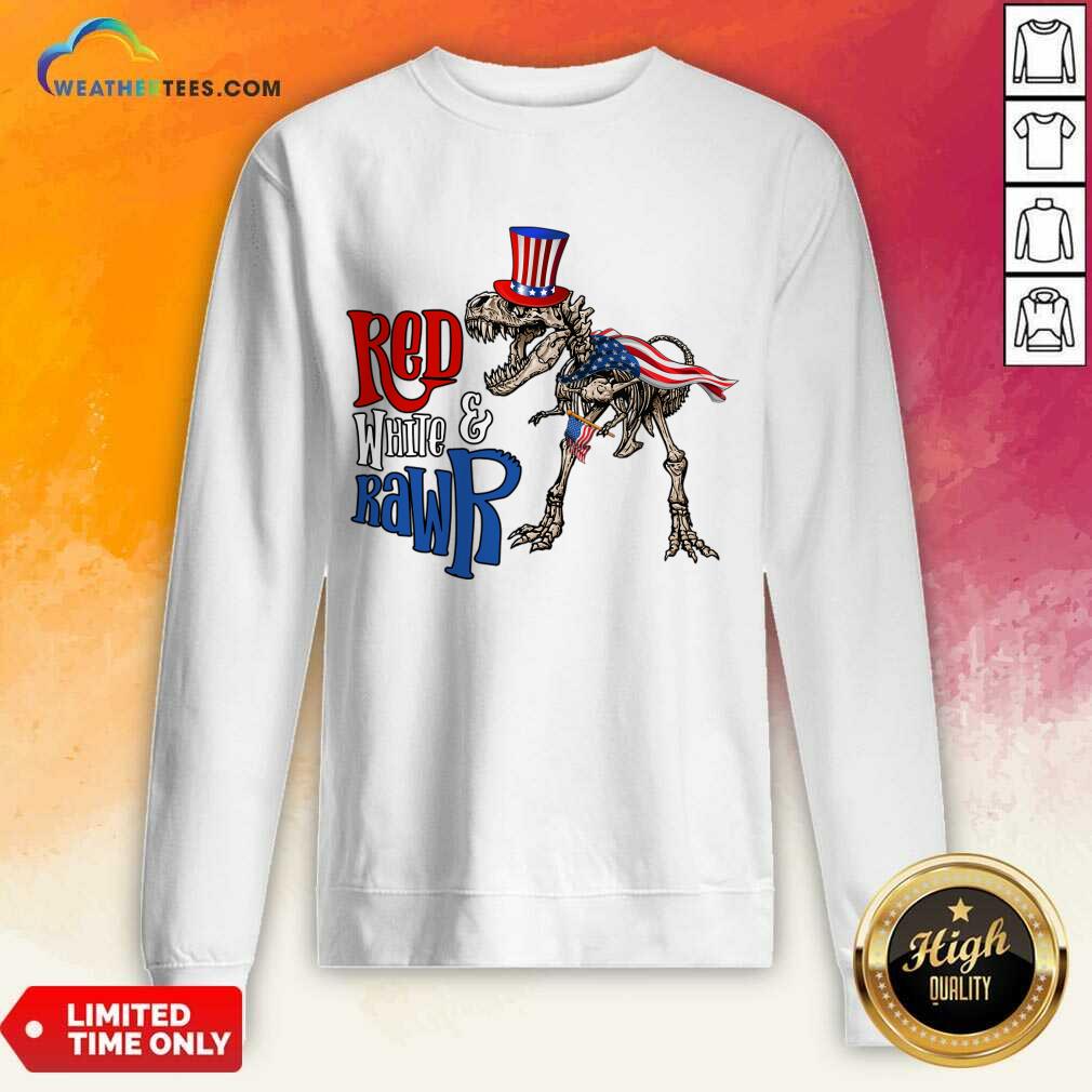 Red White And Rawr American Flag Sweatshirt