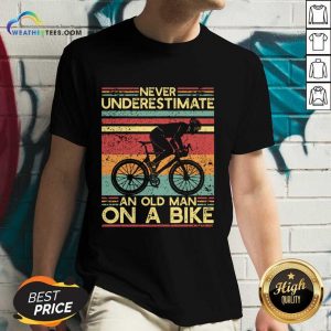 Never Underestimate An Old Man On A Bike V-neck
