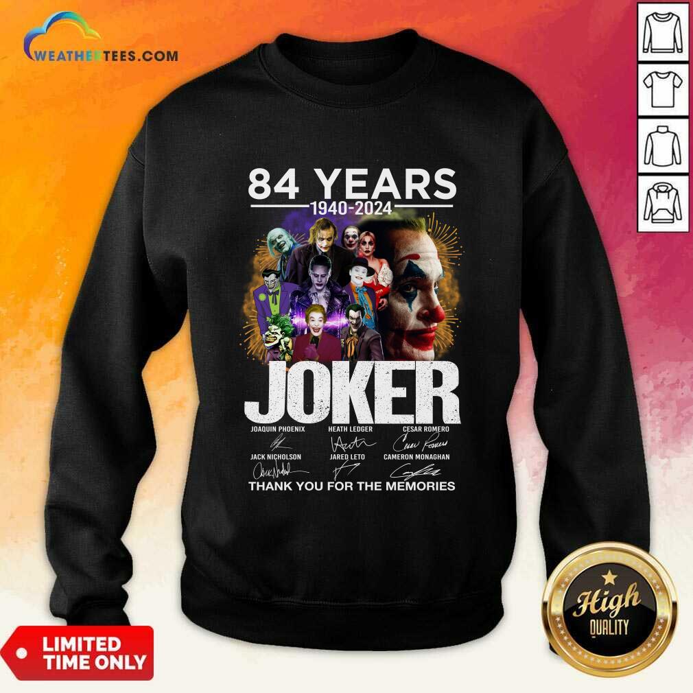 84 Years 1980-2024 Joker Thank You For The Memories Sweatshirt