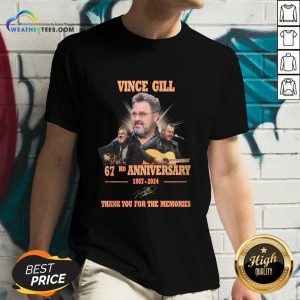 Vince Gill 67rd Anniversary 1957-2024 Thank You For The Memories V-neck
