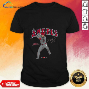 Branded Mike Trout Red Los Angeles Angels Player Swing T-Shirt