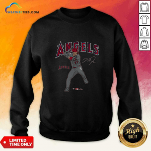 Branded Mike Trout Red Los Angeles Angels Player Swing Sweatshirt