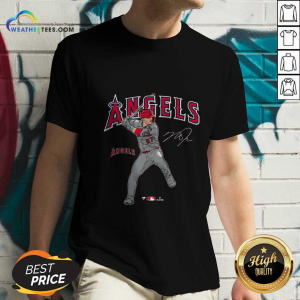 Branded Mike Trout Red Los Angeles Angels Player Swing V-neck