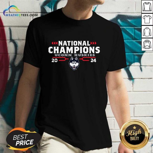 UConn Huskies 2024 NCAA Men's Basketball National Champions Bracket V-neck