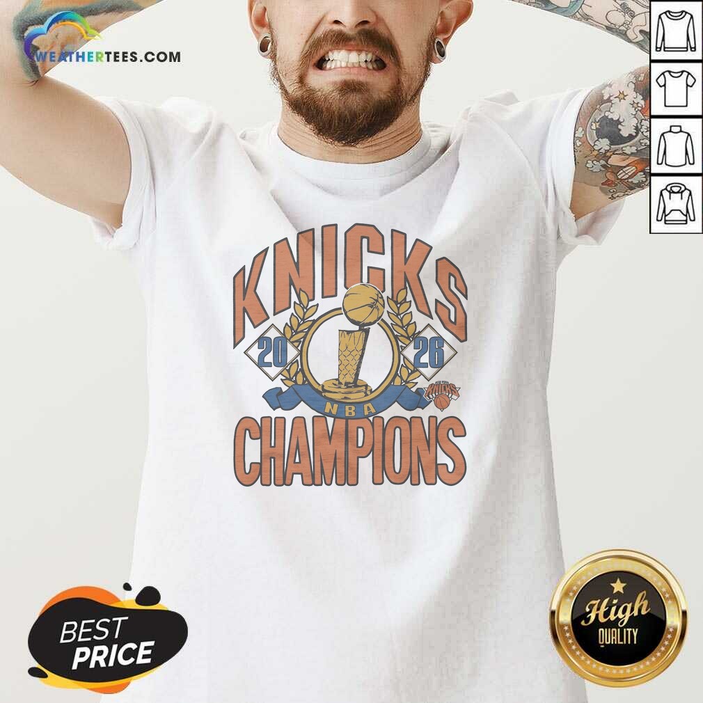 Awesome Nice 2026 NBA Champions New York Knicks V-Neck Shirt