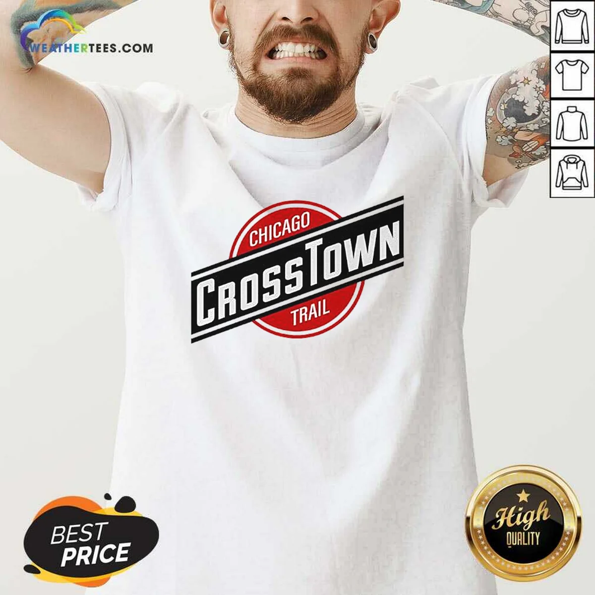 Original Chicago Crosstown Trail City Hiking V-Neck Shirt Original Chicago Crosstown Trail City Hiking V-Neck Shirt