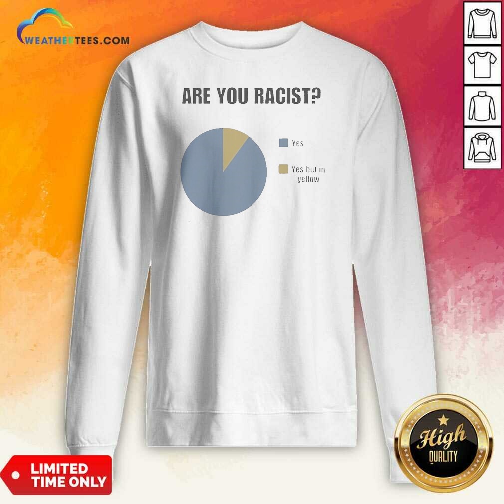 Premium Are You Racist Yes Yes Put In Yellow Pie Chart Graphic Sweatshirt