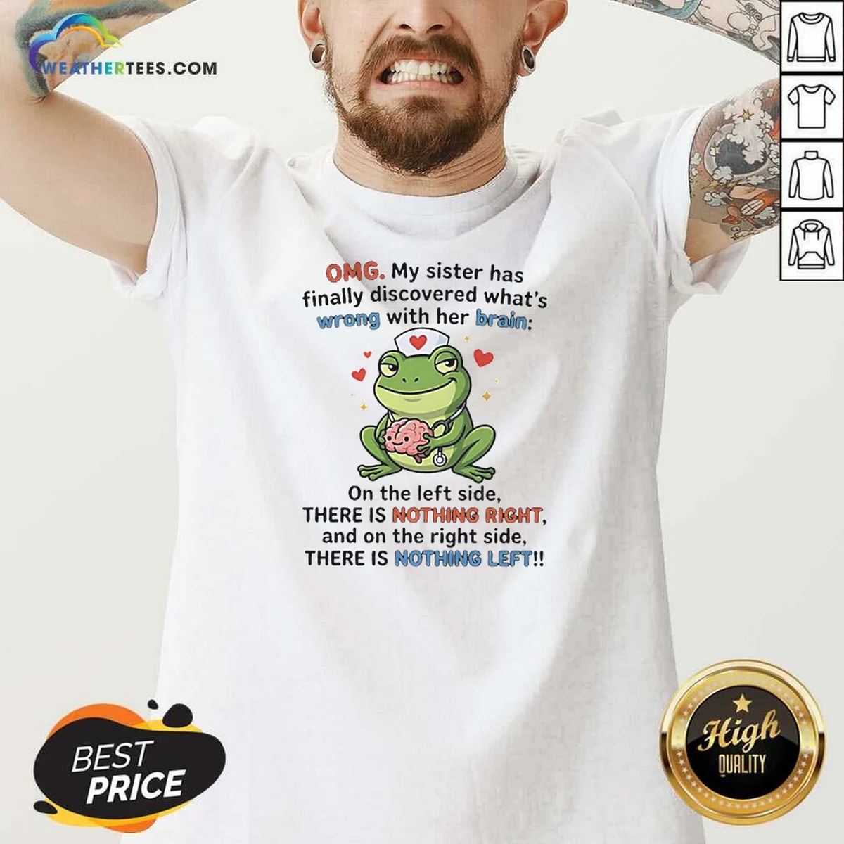 Premium Frog Omg My Sister Has V-Neck Shirt Premium Frog Omg My Sister Has V-Neck Shirt