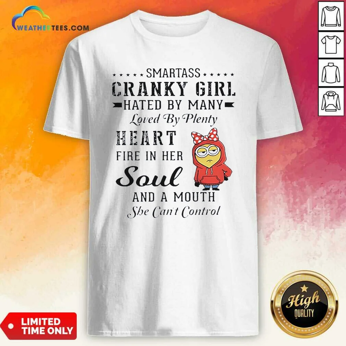 Premium Minions Smartass Cranky Girl Hated Shirt Premium Minions Smartass Cranky Girl Hated Shirt