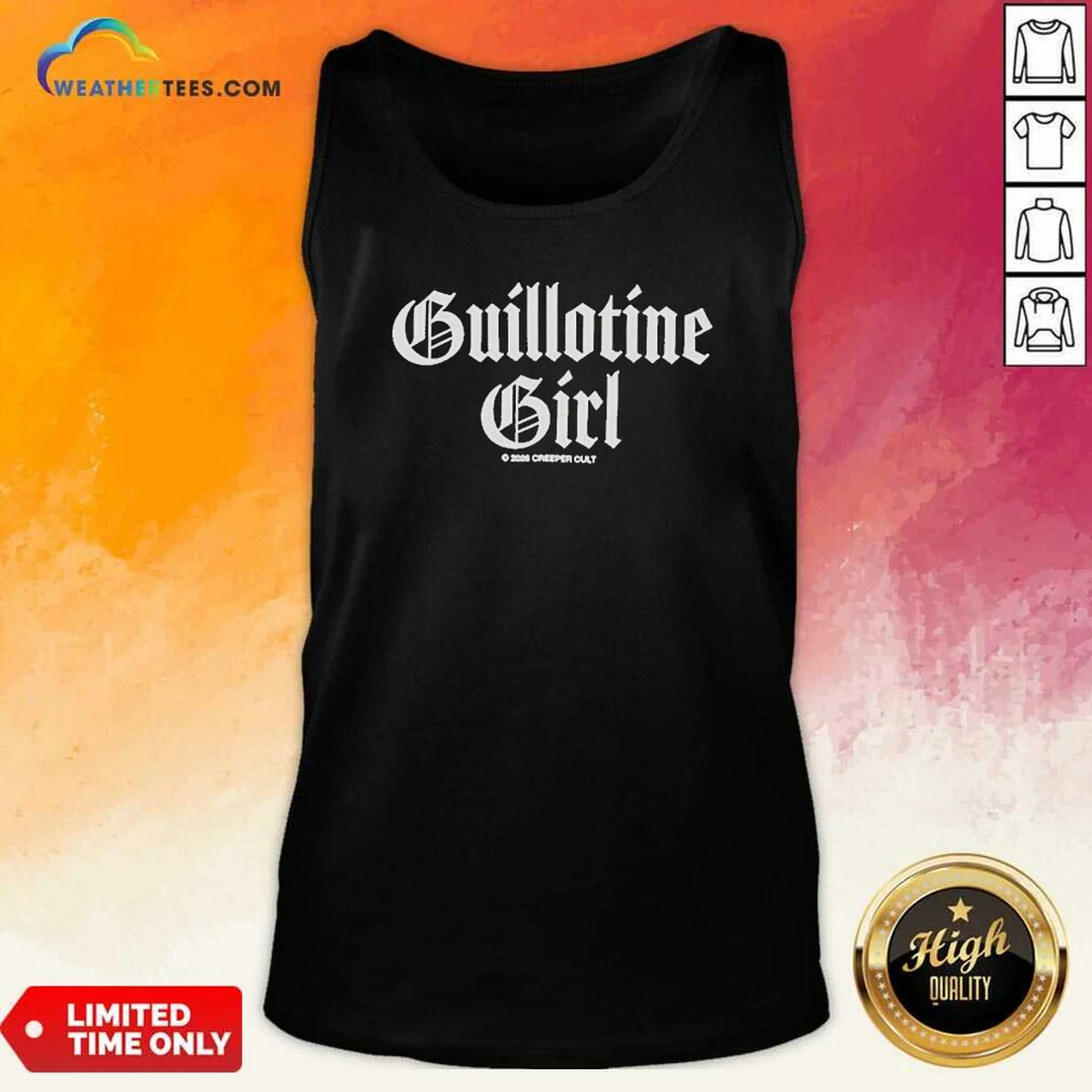 Pretty Guillotine Girl 2026 Creeper Cult Tank Top Pretty Guillotine Girl 2026 Creeper Cult Tank Top