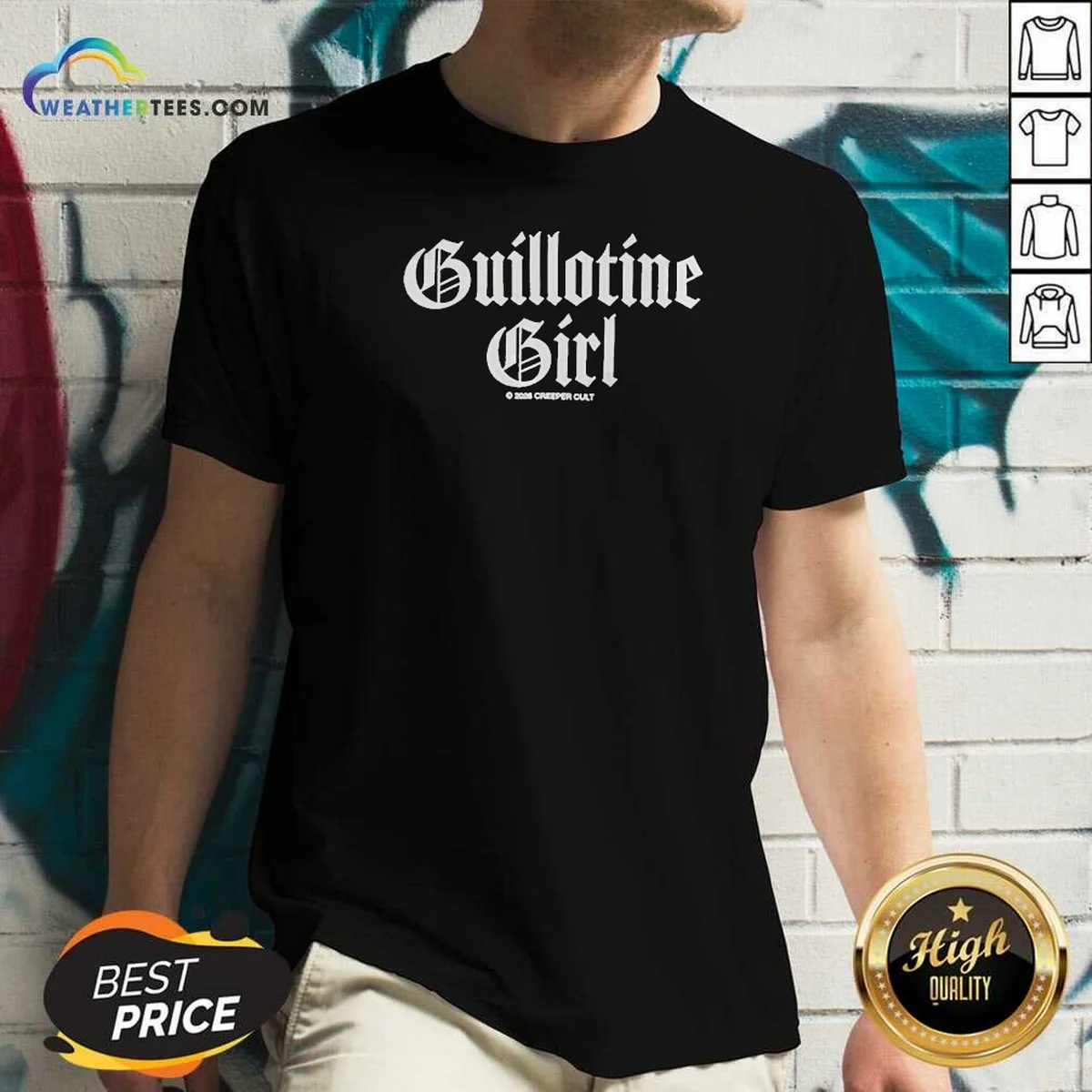 Pretty Guillotine Girl 2026 Creeper Cult V-Neck Shirt Pretty Guillotine Girl 2026 Creeper Cult V-Neck Shirt