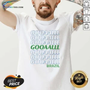 Awesome Brazil Soccer Fan Gear Gooaaalll V-Neck Shirt