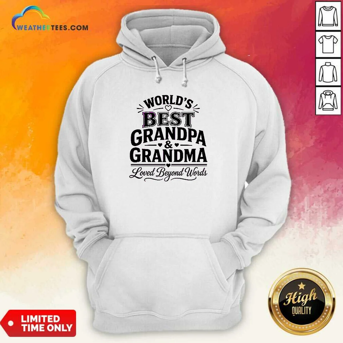 Awesome Grandparents Day Line Art Loved Beyond Words Hoodie
