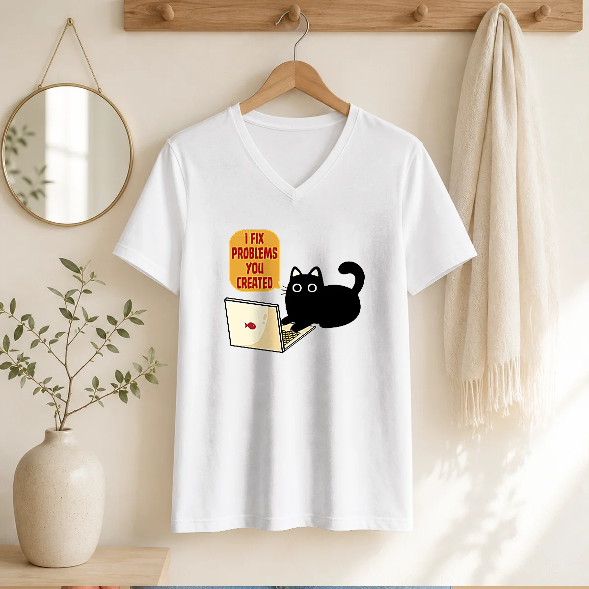 Awesome I Fix Problems You Created V-Neck Shirt