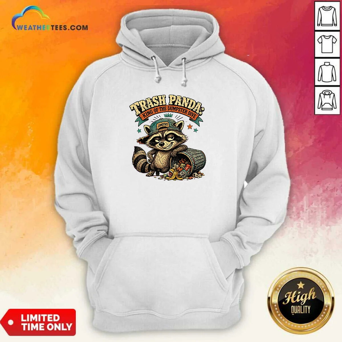 Awesome Jimothy Viral Trash Panda King Retro Distressed Hoodie