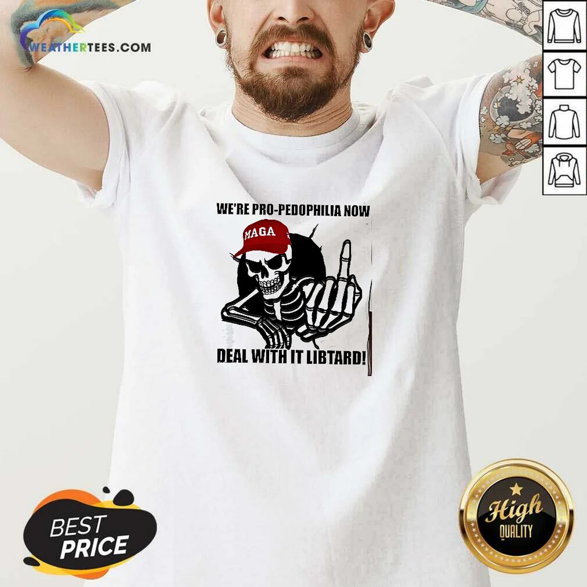 Awesome MAGA Skeleton Middle Finger We'Re V-Neck Shirt Awesome MAGA Skeleton Middle Finger We'Re V-Neck Shirt