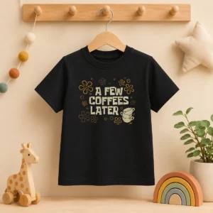 Funny A Few Coffees Later Kids T-Shirt